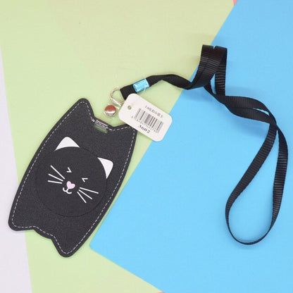 Id Card Holder Kawaii Cute for Student Children Animal Leather  Name Tag