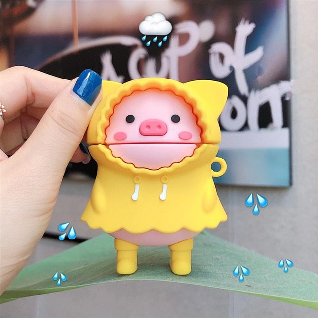 Luxury 3D Cute Pig Boba Milk tea AirPods 1 2 pro