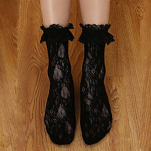 3pair Sexy Lace Floral Socks Women Summer Mesh Socks