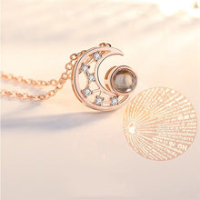 Load image into Gallery viewer, Star Moon Pendant Necklace 100 languages I love you
