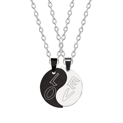 Round Titanium Steel Pendant Chain Girlfriends Friendship