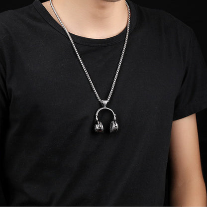 DJ Music Headphone Pendant Necklace