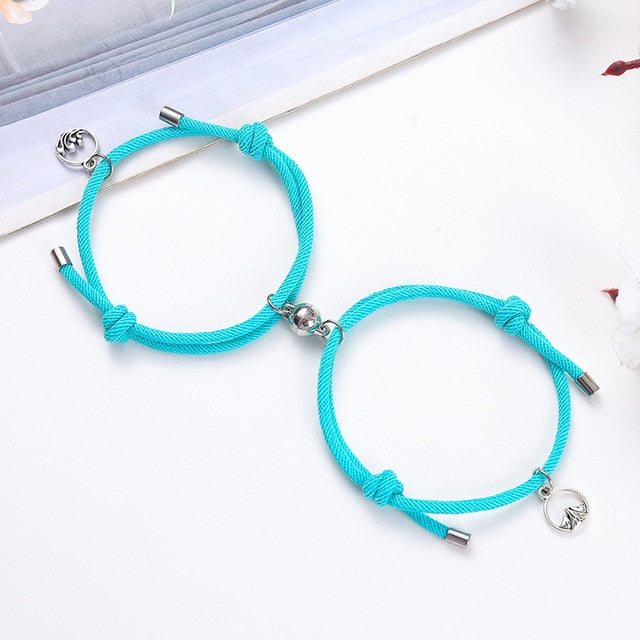 2pcs Magnetic Attract Each Other Creative Personality Couple BFF Bracelet Chain