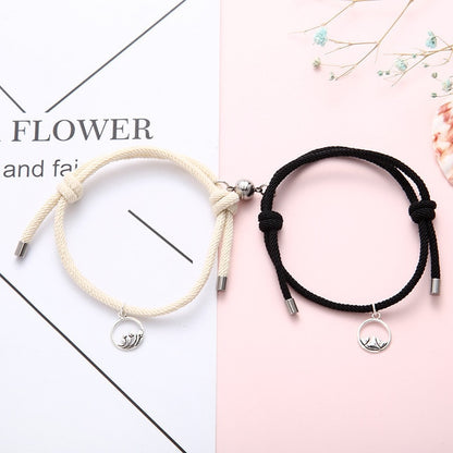 2pcs Magnetic Attract Each Other Creative Personality Couple BFF Bracelet Chain