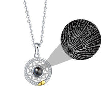 Load image into Gallery viewer, Custom Sun&amp;Moon 100 Languages I Love You Projection BFF Couples Necklaces
