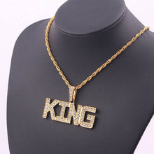 Load image into Gallery viewer, KING QUEEN Hip Hop Pendant Couple Necklace
