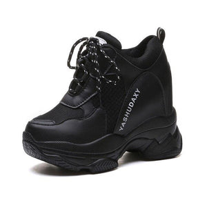 High Top Luxury Sneakers Platform Ankle Boots Basket Femme Height Increase