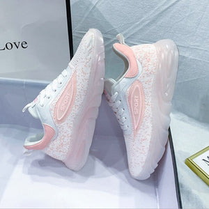 2020 Flats Platform Fly Weave Women shoes Luminous Comfortable Light Off White Shoes