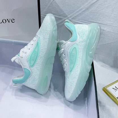 2020 Flats Platform Fly Weave Women shoes Luminous Comfortable Light Off White Shoes