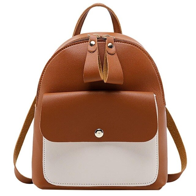 Women Mini Backpack PU Leather Lovely Bow Shoulder Bag