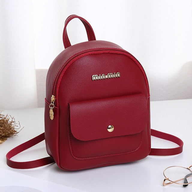 Mini Backpack Women PU Leather Bag