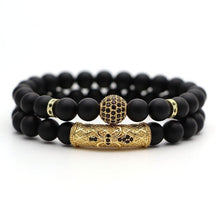 Load image into Gallery viewer, 2Pcs/Set Crown Lion Beaded Bracelet Classic Punk Rock Party Jewelry
