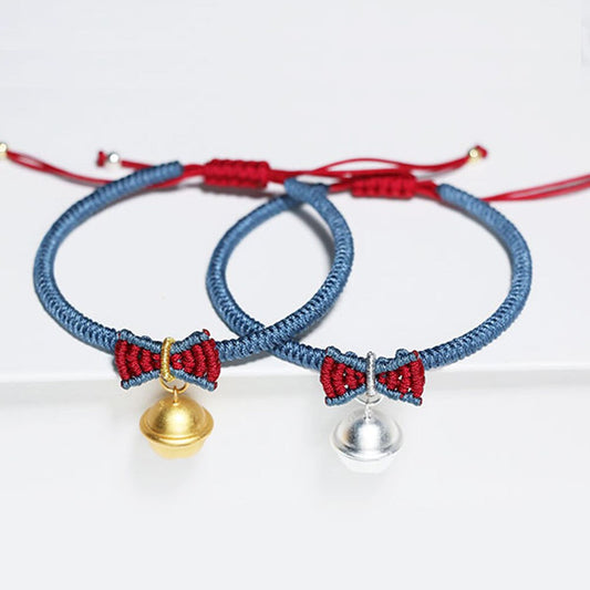 Handmade braided Bell Bracelet For BFF Couples