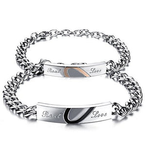 2PCS/Set Real Love Heart Bracelets Lovers' BFF Bracelets