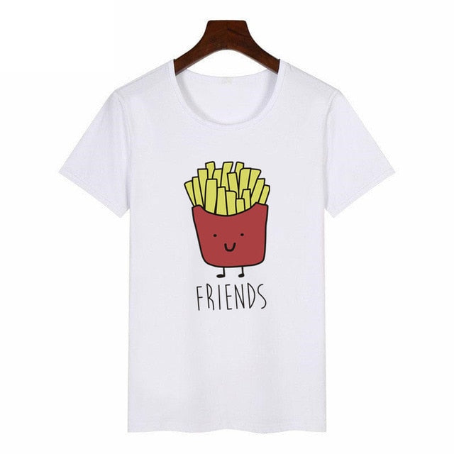 Women Cute Best Friend Matching Letter T-Shirt BFF T Shirt Women Lovers Tee Shirt My Best Friend Printing Tshirt Femme Clothes