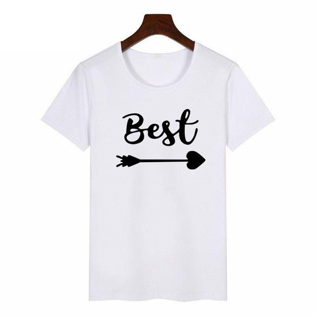 Women Cute Best Friend Matching Letter T-Shirt BFF T Shirt Women Lovers Tee Shirt My Best Friend Printing Tshirt Femme Clothes