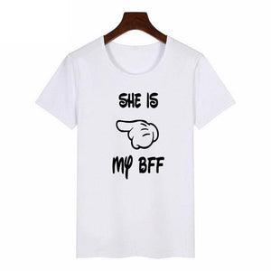 Women Cute Best Friend Matching Letter T-Shirt BFF T Shirt Women Lovers Tee Shirt My Best Friend Printing Tshirt Femme Clothes