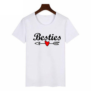 Women Cute Best Friend Matching Letter T-Shirt BFF T Shirt Women Lovers Tee Shirt My Best Friend Printing Tshirt Femme Clothes