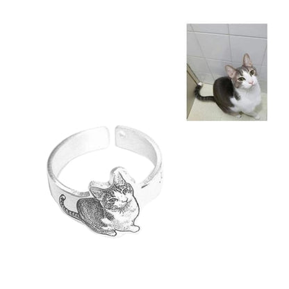 Custom Dog Cat Picture Forever Love Pet Ring