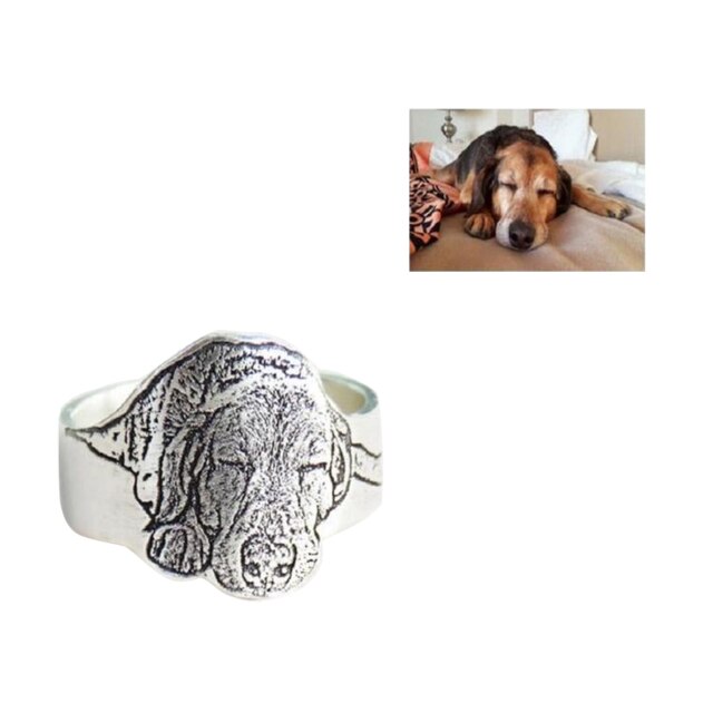 Custom Dog Cat Picture Forever Love Pet Ring