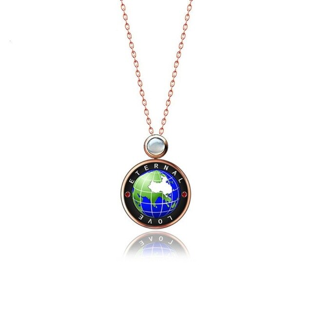 Rotatable Global Eternal Love Necklace 100 Languages I Love You Projection