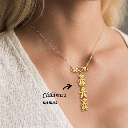 Custom Kid's Name Mom Necklace With kids Mom's Gift