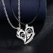 Load image into Gallery viewer, Magnetic Flame Heart Shaped 100 Languages I Love You Projection Necklaces
