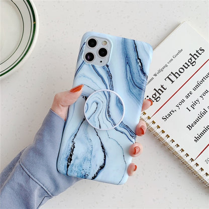 Holder Stand Marble Case For Samsung Skin IMD Silicon Phone Case