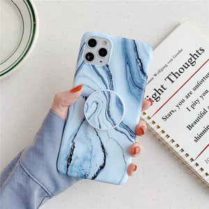 Holder Stand Marble Case For Samsung Skin IMD Silicon Phone Case