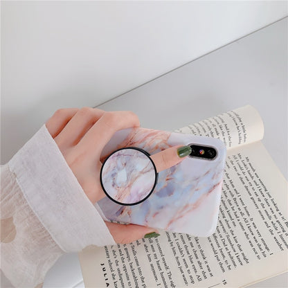 Holder Stand Marble Case For Samsung Skin IMD Silicon Phone Case