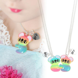 New Cute Colorful Raccoon Shape Pendant Chain Gift Best Bff Friend With magnet