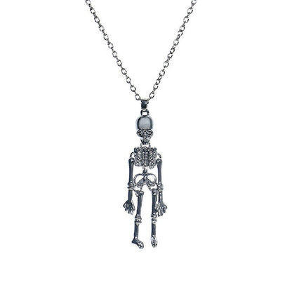 Hold Hands Till Dead Halloween Skeleton Ghost Skull Magnetic Necklace