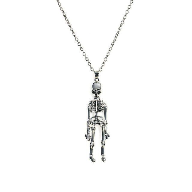 Hold Hands Till Dead Halloween Skeleton Ghost Skull Magnetic Necklace