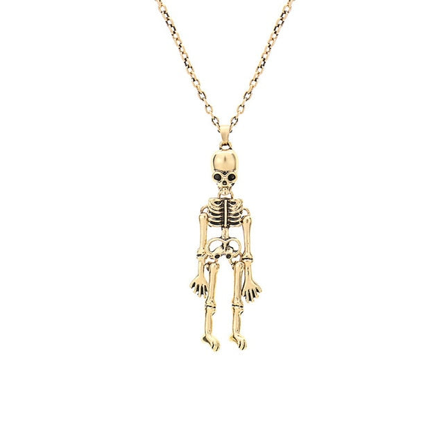 Hold Hands Till Dead Halloween Skeleton Ghost Skull Magnetic Necklace