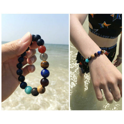 Eight Planets Bead Bracelet Natural Stone Universe Yoga Chakra Men Women Bracelets