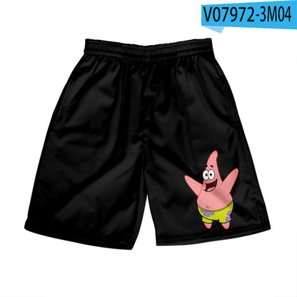 Patrick Spongebob Pants Loose Summer Casual Shorts 3D Printed Beach Shorts