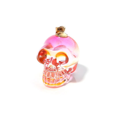 Crystal Stone Skull Multicolor Skeleton Pendant Necklace