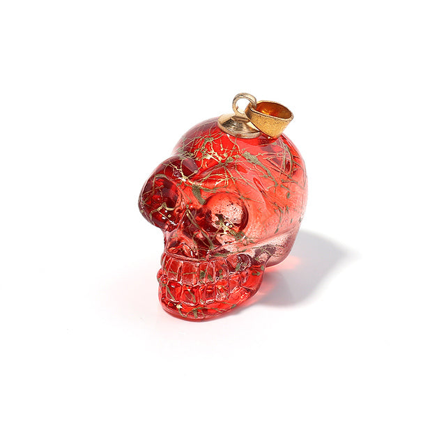 Crystal Stone Skull Multicolor Skeleton Pendant Necklace