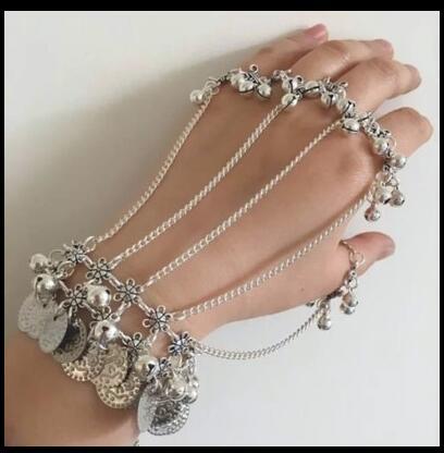 Multilayer Tassel Slave Bracelet Bangle Finger Ring Harness Hand Chain Jewelry