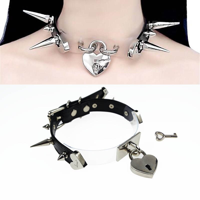 Collar Safe heart Lockable Choker Necklace