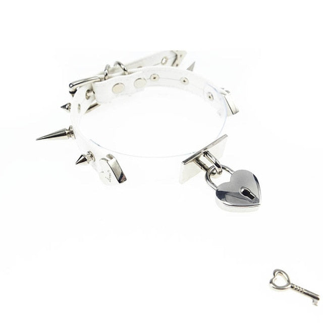 Collar Safe heart Lockable Choker Necklace