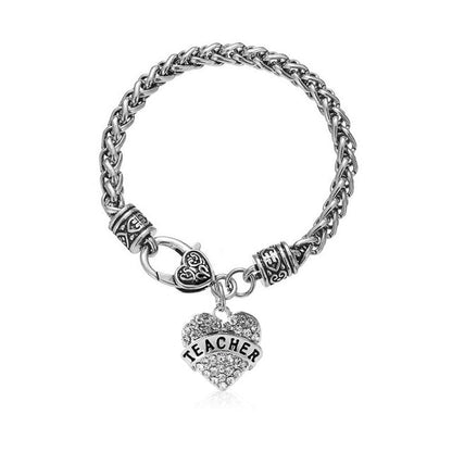 Letter“Mom Grandma Aunt Sister Teatcher BESTFRIEND”Diamond Heart Love Bracelet